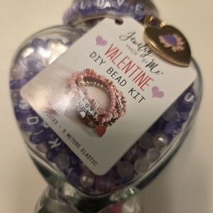 Valentine DIY Bead Kit by - Pink, Purple, Gold